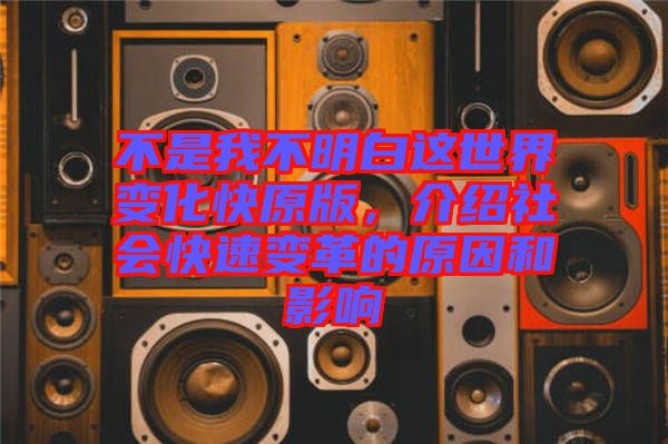 不是我不明白這世界變化快原版,介紹社會快速變革的原因和影響
