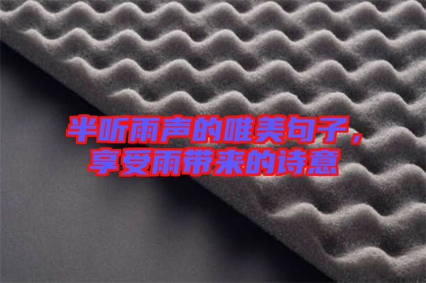 半聽雨聲的唯美句子,享受雨帶來的詩意