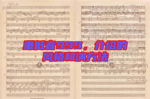 重低音999，介紹的風格和演方法