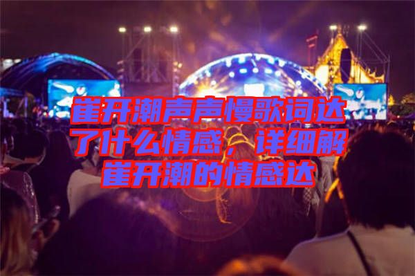 崔開潮聲聲慢歌詞達了什么情感,詳細解崔開潮的情感達