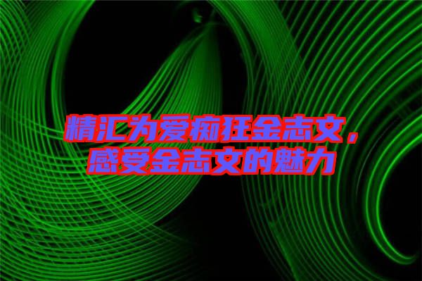 精匯為愛癡狂金志文,感受金志文的魅力