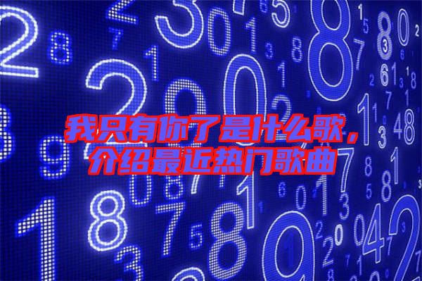 我只有你了是什么歌，介紹最近熱門歌曲
