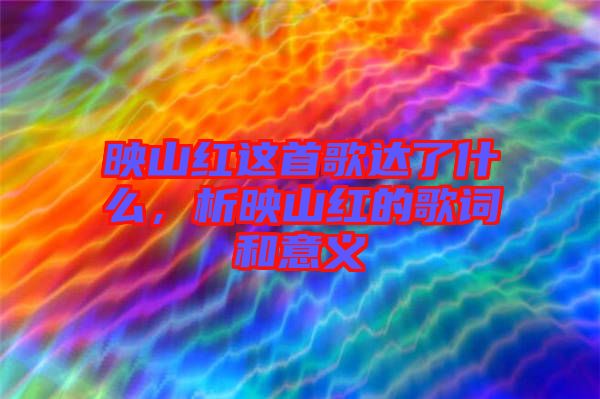 映山紅這首歌達了什么,析映山紅的歌詞和意義