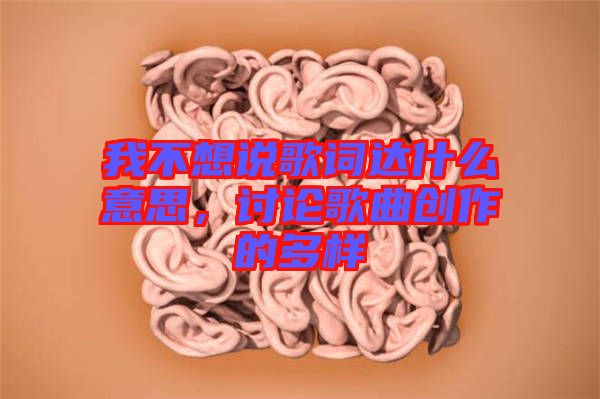 我不想說歌詞達(dá)什么意思,討論歌曲創(chuàng)作的多樣
