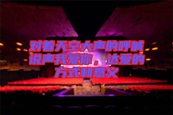 對著天空大聲的呼喊說聲我愛你,達愛的方式和意義