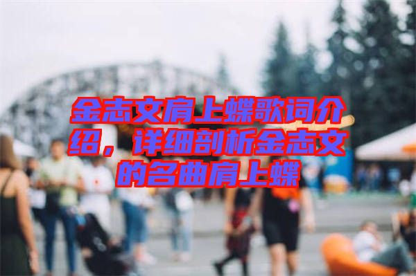 金志文肩上蝶歌詞介紹,詳細(xì)剖析金志文的名曲肩上蝶