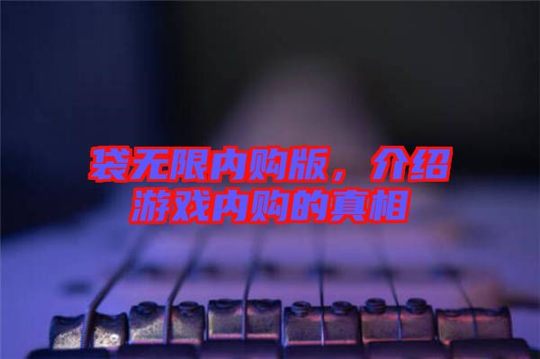 袋無(wú)限內(nèi)購(gòu)版,介紹游戲內(nèi)購(gòu)的真相