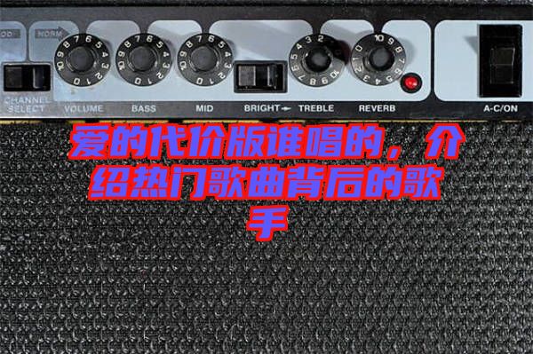 愛的代價版誰唱的，介紹熱門歌曲背后的歌手
