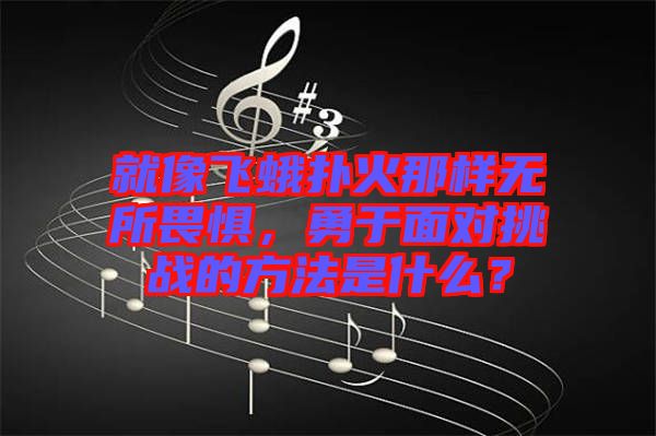 就像飛蛾撲火那樣無所畏懼，勇于面對挑戰的方法是什么？