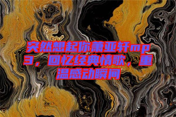 突然想起你蕭亞軒mp3，回憶經(jīng)典情歌，重溫感動(dòng)瞬間