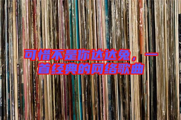 可惜不是你達達兔,一首經(jīng)典的網(wǎng)絡歌曲