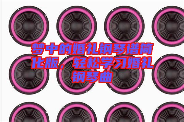 夢中的婚禮鋼琴譜簡化版,輕松學習婚禮鋼琴曲