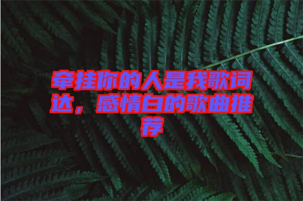 牽掛你的人是我歌詞達，感情白的歌曲推薦