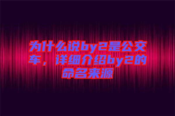 為什么說by2是公交車，詳細介紹by2的命名來源