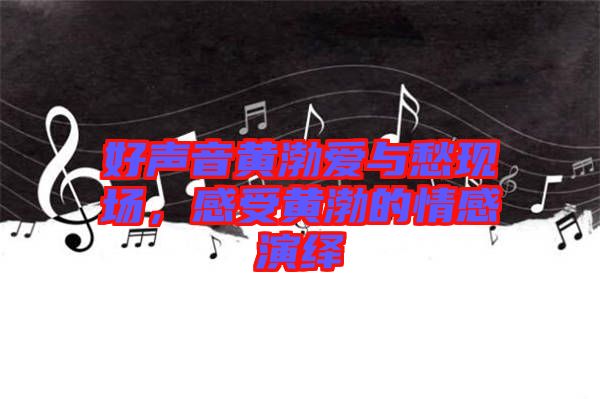 好聲音黃渤愛與愁現場，感受黃渤的情感演繹