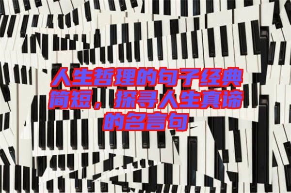 人生哲理的句子經典簡短,探尋人生真諦的名言句