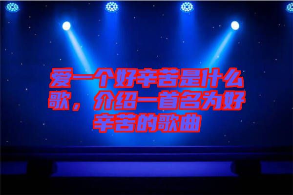 愛一個好辛苦是什么歌,介紹一首名為好辛苦的歌曲
