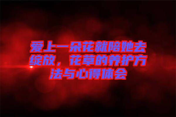 愛上一朵花就陪她去綻放，花草的養護方法與心得體會