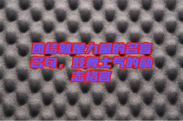 團(tuán)結(jié)就是力量的名言名句,鼓舞士氣的勵(lì)志格言