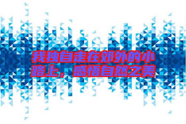 我獨自走在郊外的小路上,感悟自然之美