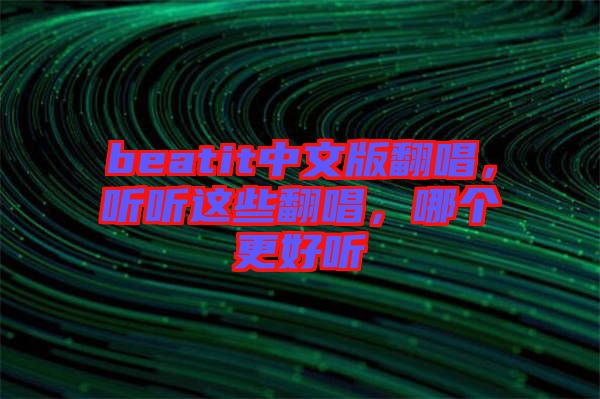 beatit中文版翻唱,聽聽這些翻唱,哪個更好聽