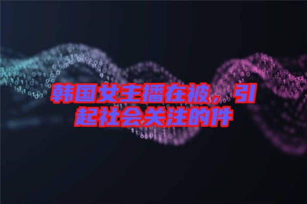 韓國女主播在被,引起社會關(guān)注的件