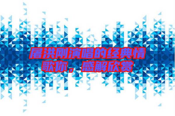 屠洪剛演唱的經典情歌你,感解欣賞