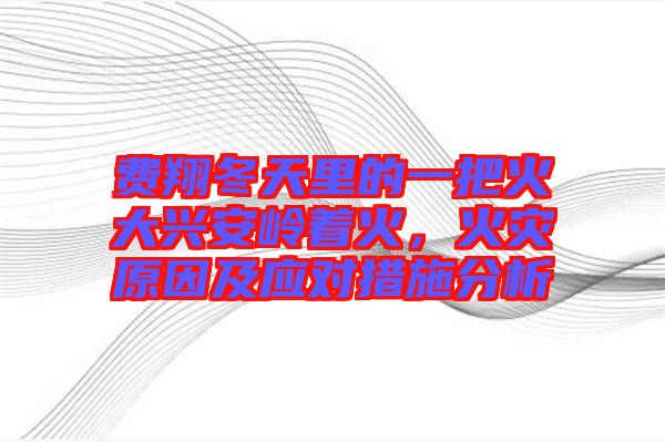 費翔冬天里的一把火大興安嶺著火，火災原因及應對措施分析