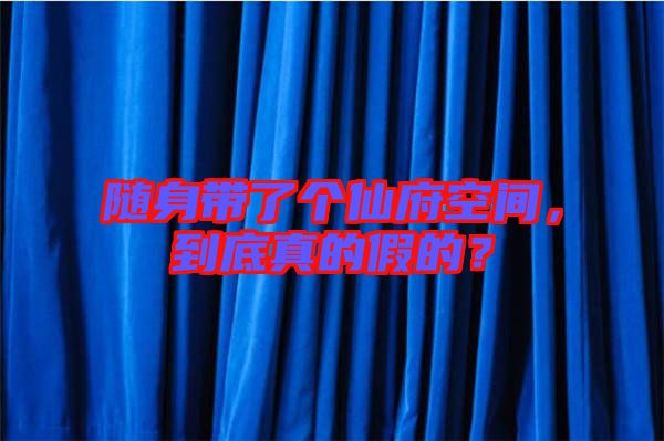 隨身帶了個(gè)仙府空間，到底真的假的？