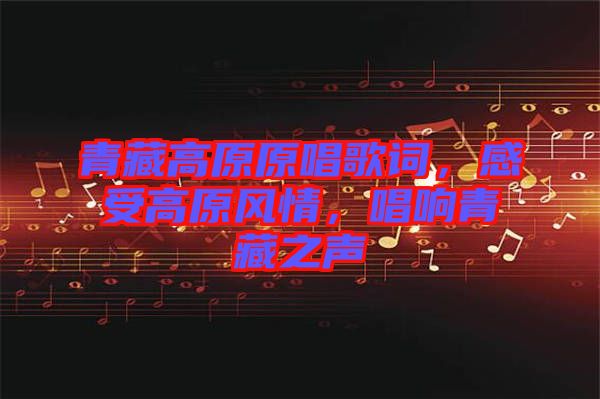 青藏高原原唱歌詞，感受高原風(fēng)情，唱響青藏之聲