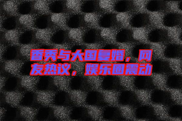 香秀與大國復婚，網(wǎng)友熱議，娛樂圈震動